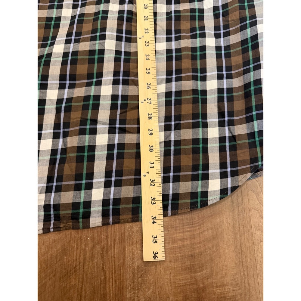 Peter Millar Button Down Shirt Mens XXL Brown Plaid Long Sleeve Cotton - Picture 6 of 6